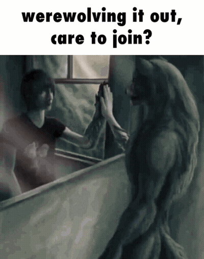 Werewolf Giving High Five To Man GIF