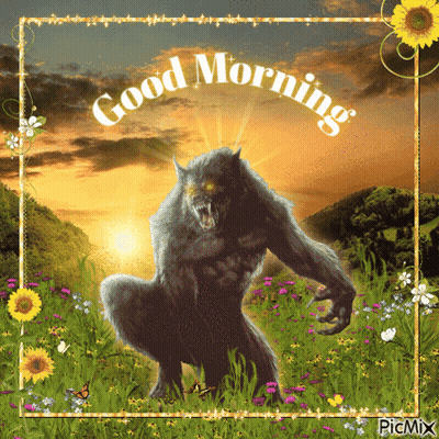 Werewolf Saying Good Morning GIF