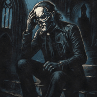 Werewolf Sitting Under Tree Near Water GIF
