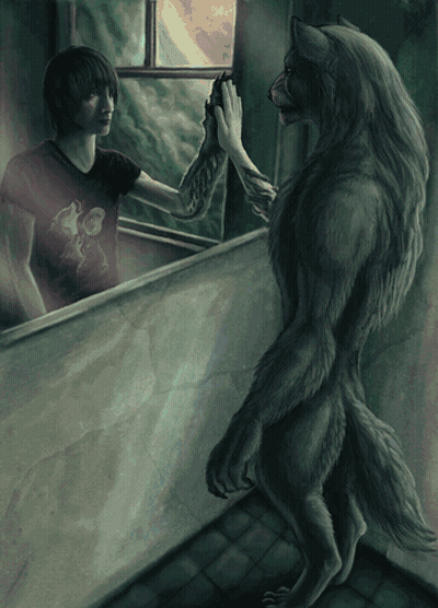 Werewolves Giving High Five GIF