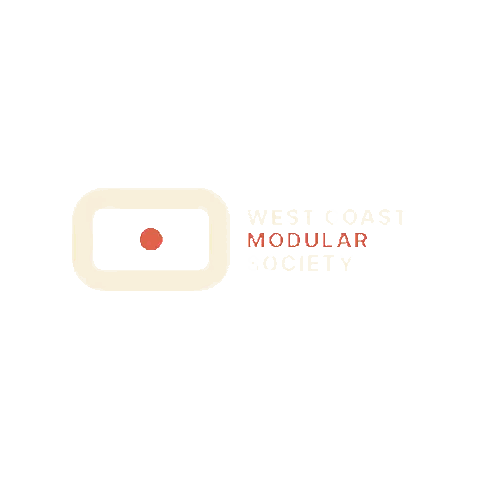 West Coast Modular Society Logo With Red Dot Sticker
