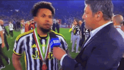 Weston Mckennie Jumped On By Teammate GIF