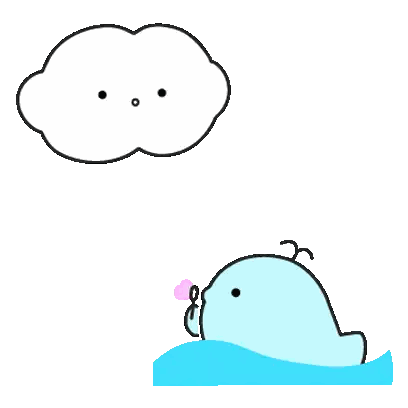 Whale Blowing Bubbles In Ocean Sticker