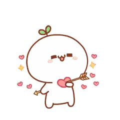 Whale Holding Heart With Arrow Sticker
