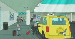 Whale Hopping Into Taxi BoJack Horseman GIF