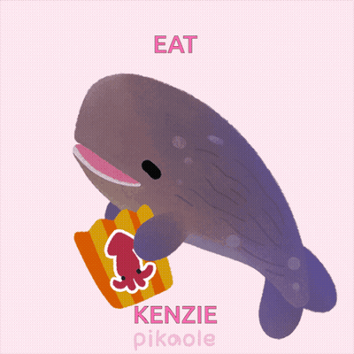 Whale Saying Eat Kenzie Pikaole GIF