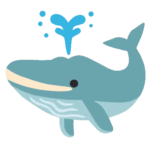 Whale Spouting Water Sticker