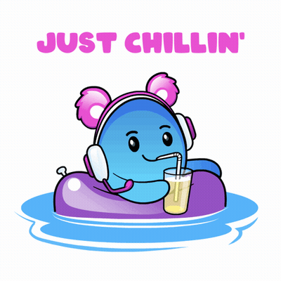 Whale With Headphones And Drink Just Chillin GIF