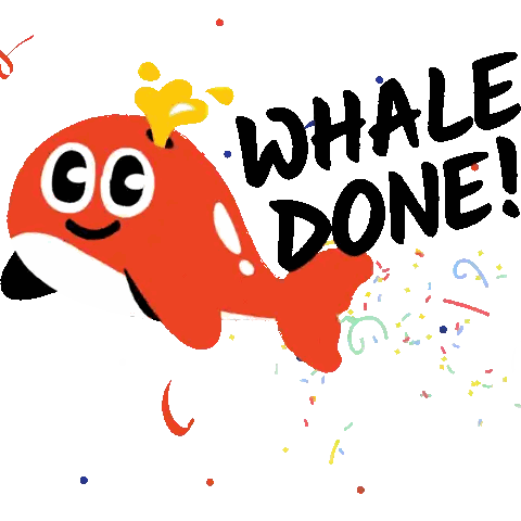 Whale With Whale Done Text Sticker