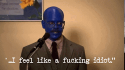 What An Idiot Blue Man GIF