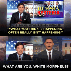 What Are You White Morpheus Tucker Carlson GIF