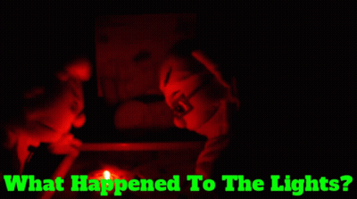 What Happened To The Lights Written In Green On A Black Background GIF