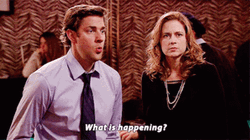 What Is Happening Jim And Pam The Office GIF