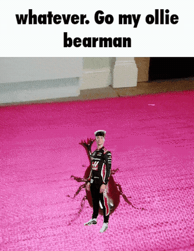 Whatever Go My Ollie Bearman Man On Pink Rug GIF