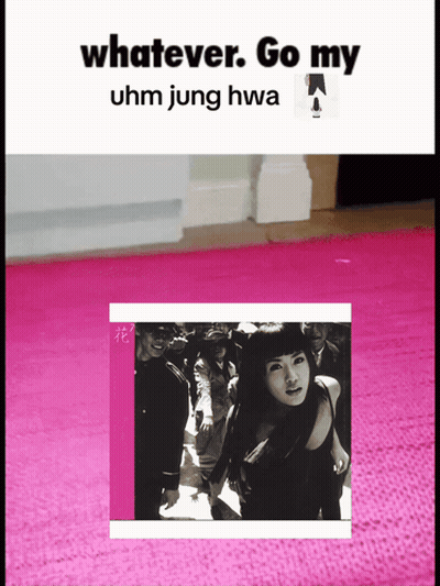Whatever Go My Uhm Jung Hwa Album Cover With A Pink Background GIF