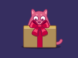 Whats In The Box Cute Pink Curious Cat GIF