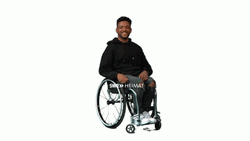 Wheelchair Guy Pointing Upward GIF