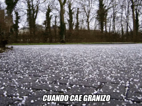 When Cae Granizo Is Written On A Gray Surface GIF