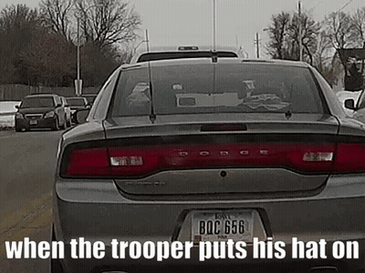 When The Trooper Puts His Hat On State Trooper GIF