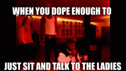 When You Dope Enough To Just Sit And Talk To The Ladies Meme GIF