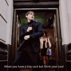When You Have Tiny Sack Tobey Maguire Dance GIF