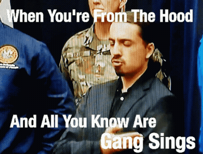 When You 'Re From The Hood And All You Know Are Gang Sings Is A Meme GIF