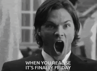 When You Realise It's Finally Friday Man With Mouth Open GIF