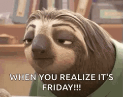 When You Realize It's Friday Funny Sloth GIF
