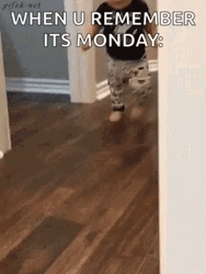 When You Remember Its Manic Monday Scared Baby GIF
