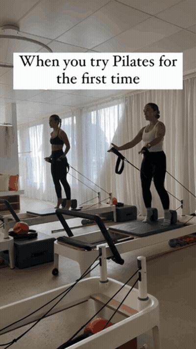 When You Try Pilates For First Time Two Women GIF
