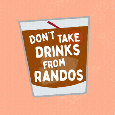 Whiskey Glass With Cherry Don't Take Drinks From Randos GIF