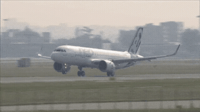 White Airplane With A320 GIF