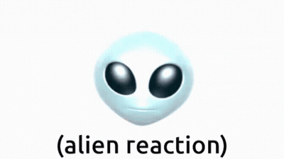 White Alien Face Saying Alien Reaction GIF