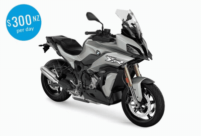 White And Black BMW GS Motorcycle Parked GIF