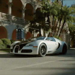 White And Black Bugatti On The Road