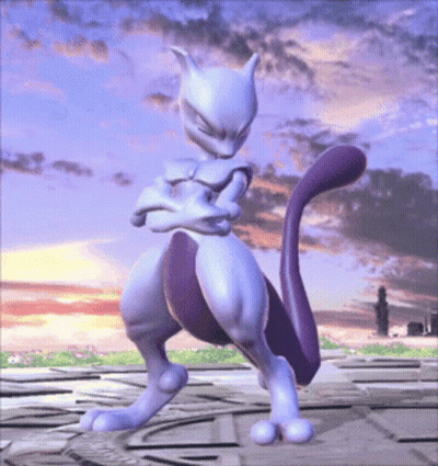 White And Purple Pokemon With Purple Tail GIF