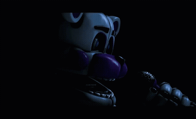 White And Purple Teddy Bear In Dark GIF