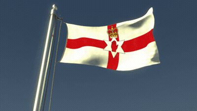 White And Red Flag With Crown Waving GIF