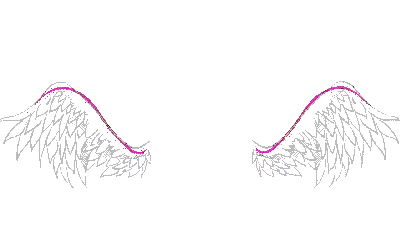 White Angel Wings With Pink Feathers Sticker