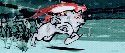 White Animal With Red Tail And S On Head GIF