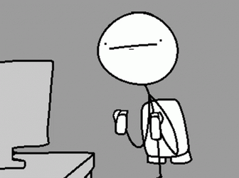White Animated Character Lift Off GIF