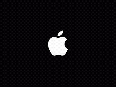 White Apple Logo With Particles