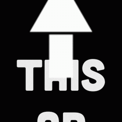 White Arrow Pointing Up Saying This GIF