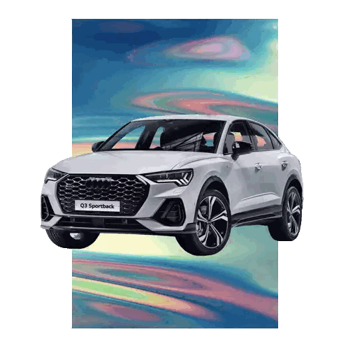 White Audi Q3 Sportback Sticker