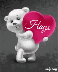 White Bear Good Morning Hugs  GIF