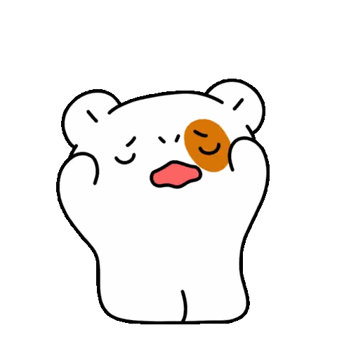 White Bear Scratching Head Sticker
