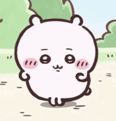 White Bear With Big Eyes In Field GIF