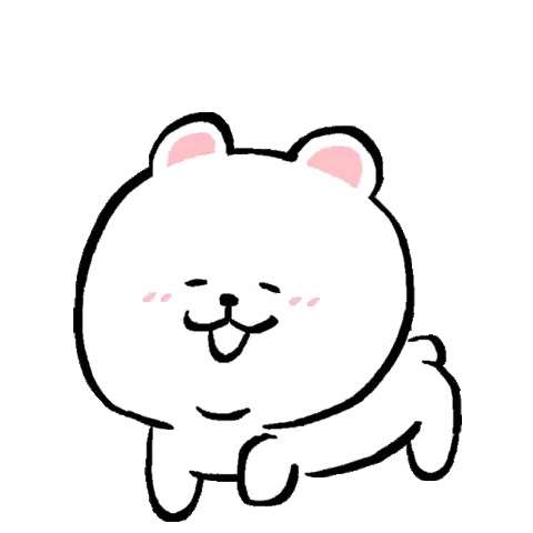 White Bear With Pink Ears Sticker