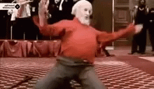 White Beard Man Breakdancing GIF