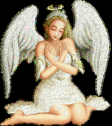 White Beautiful Angel With Glitters GIF